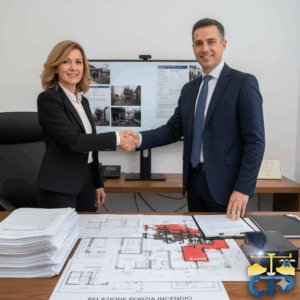 Consulente tecnico che supporta il cliente nella perizia incendio e nelle pratiche assicurative
