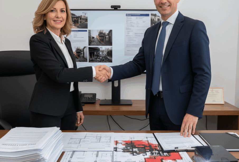 Consulente tecnico che supporta il cliente nella perizia incendio e nelle pratiche assicurative